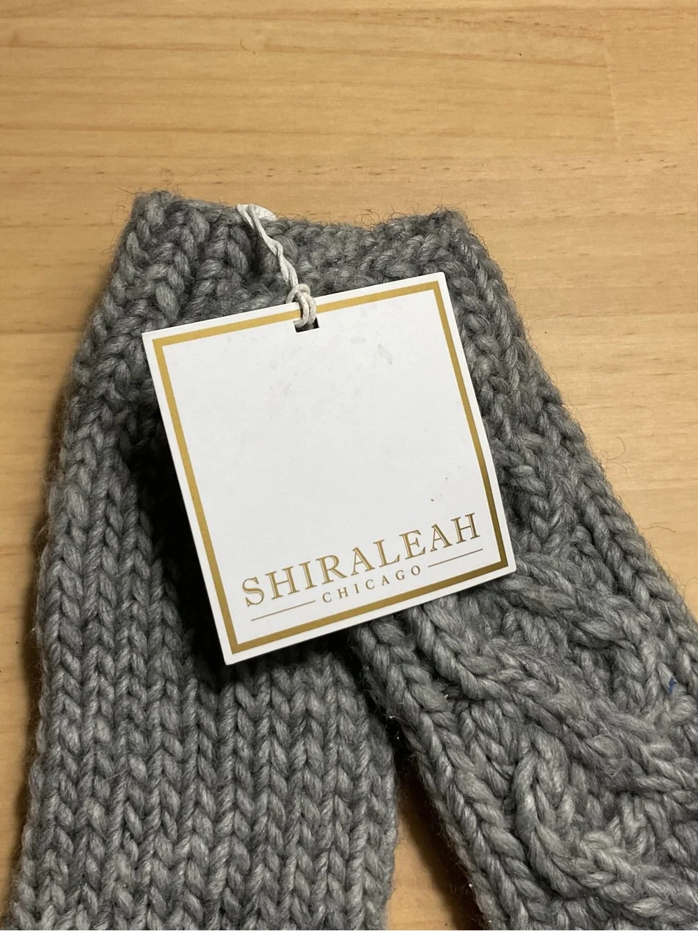 Shiraleah Morgan Fingerless Heather Gray Cable Knit Gloves